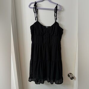 Wild Fable Black Dress with fluffy dots.